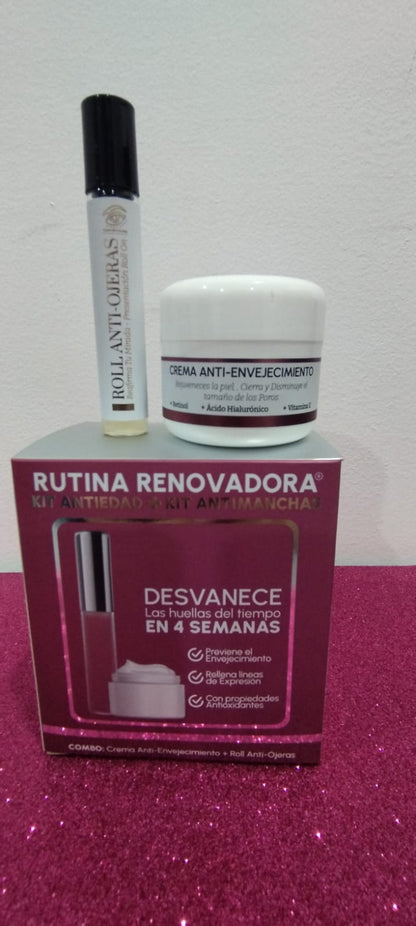 Kit Crema Antiedad + Roll On Antiojeras